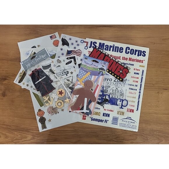 MIXED LOT Marines Jolee's EK Creative Memories in Uniform Design Stickers USA - Picture 1 of 16